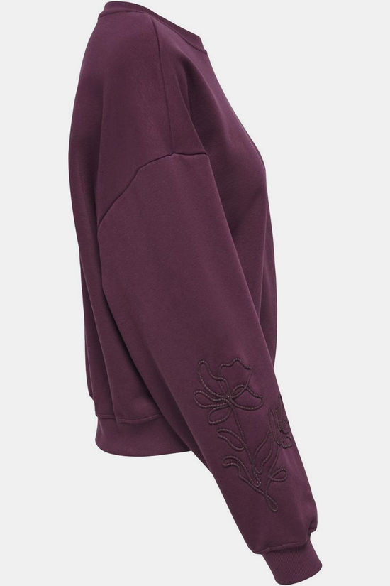 Only Pull Brooklyn Fig Detail:Sleeves Emb Flower