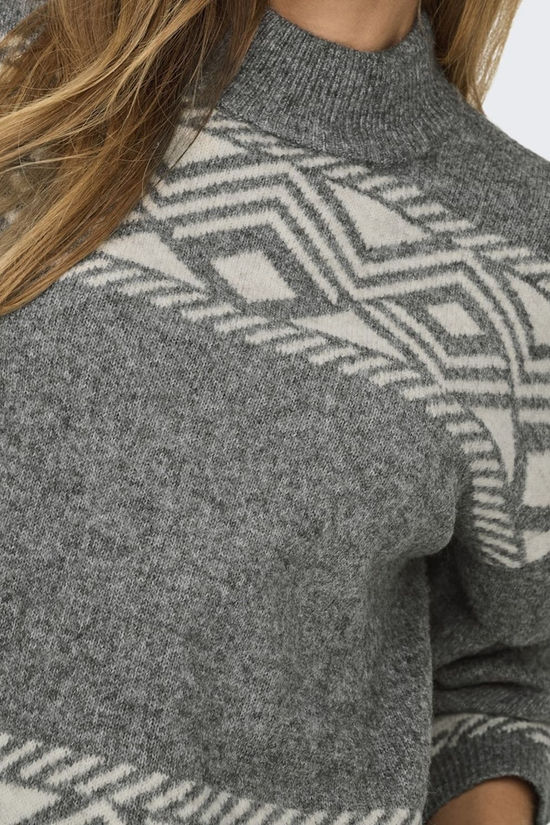 Only Sous-Pull Victoria Medium Grey Melange Pattern:Pumice Stone Jacquard