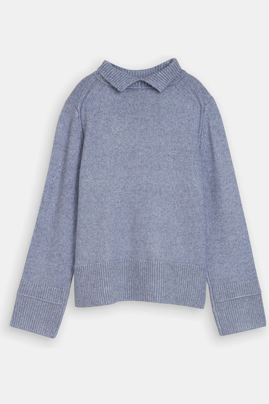 Tom Tailor Sous-Pull Cosy Mockneck Fern Blue Melange