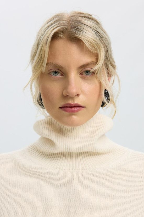 Selected Sous-Pull Slwellie Roll Neck Egret