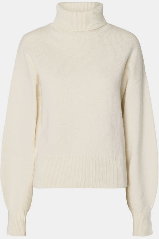 Selected Sous-Pull Slwellie Roll Neck Egret