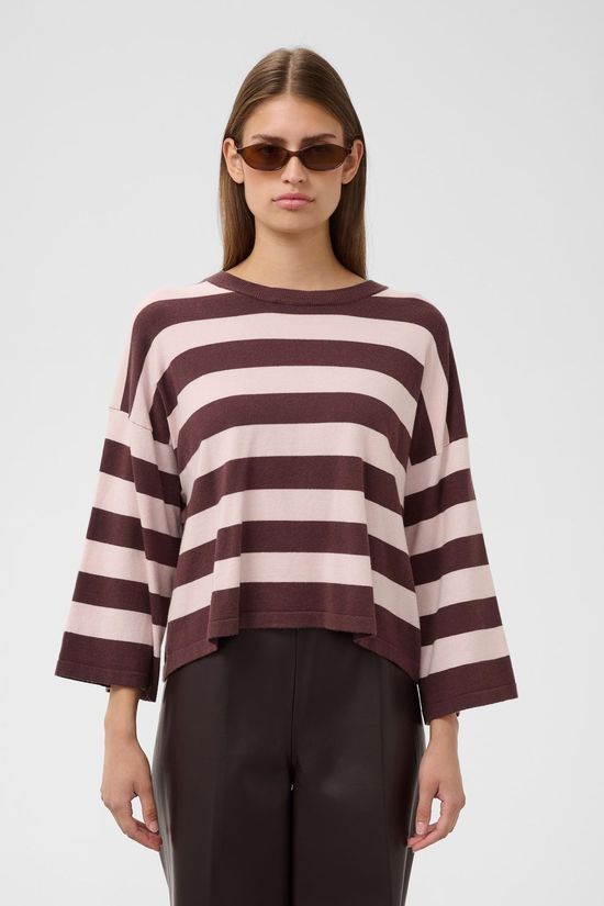 Soaked in Luxury Trui Spina Boxy Cropped Huckleberry & Pile Lilac
