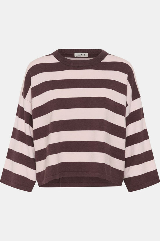 Soaked in Luxury Trui Spina Boxy Cropped Huckleberry & Pile Lilac