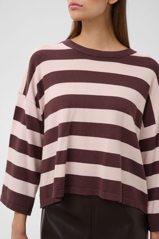 Soaked in Luxury Trui Spina Boxy Cropped Huckleberry & Pile Lilac