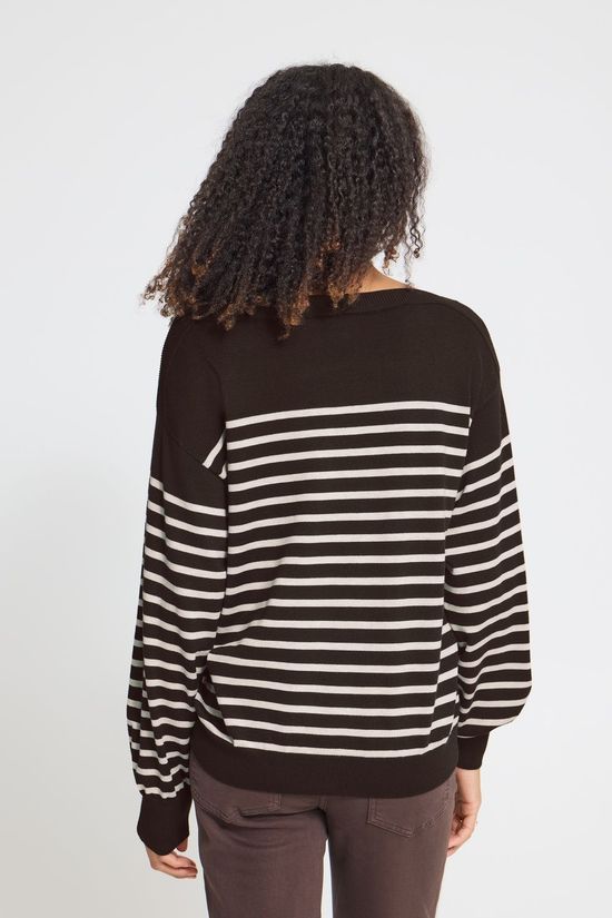 Ichi Trui Luls Boat Neck Ch Torte Oatmeal Stripe