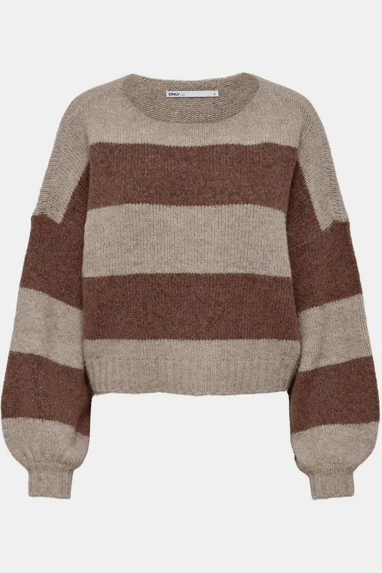 Only Pull Aya Life Boatneck Pumice Stone Stripes:W. Coffee Quartz