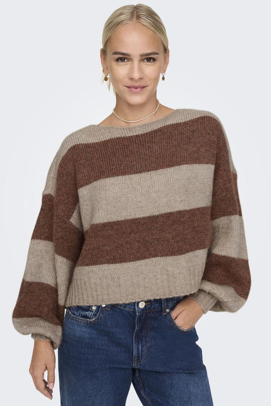 Only Pull Aya Life Boatneck Pumice Stone Stripes:W. Coffee Quartz