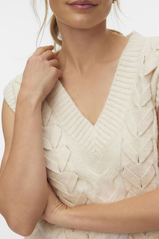 Vero Moda Pull Marla Vest Birch Detail:Melange
