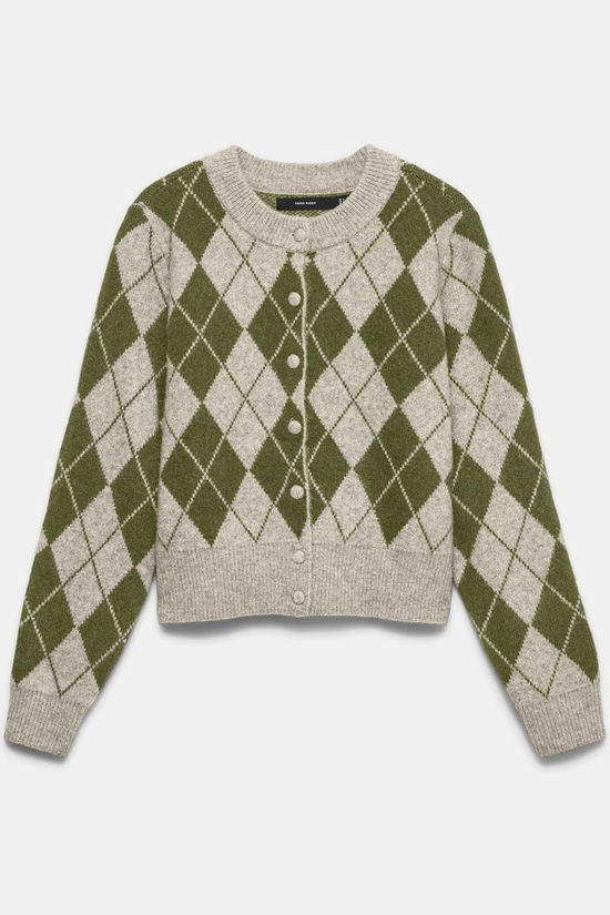 Vero Moda Pull Halo Argyle Birch Pattern:Sphagnum