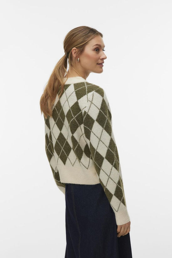 Vero Moda Pull Halo Argyle Birch Pattern:Sphagnum