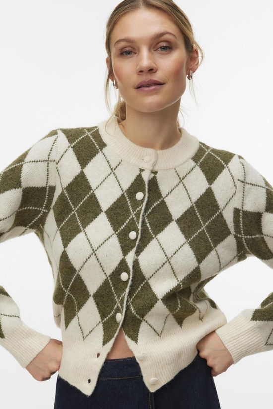 Vero Moda Pull Halo Argyle Birch Pattern:Sphagnum