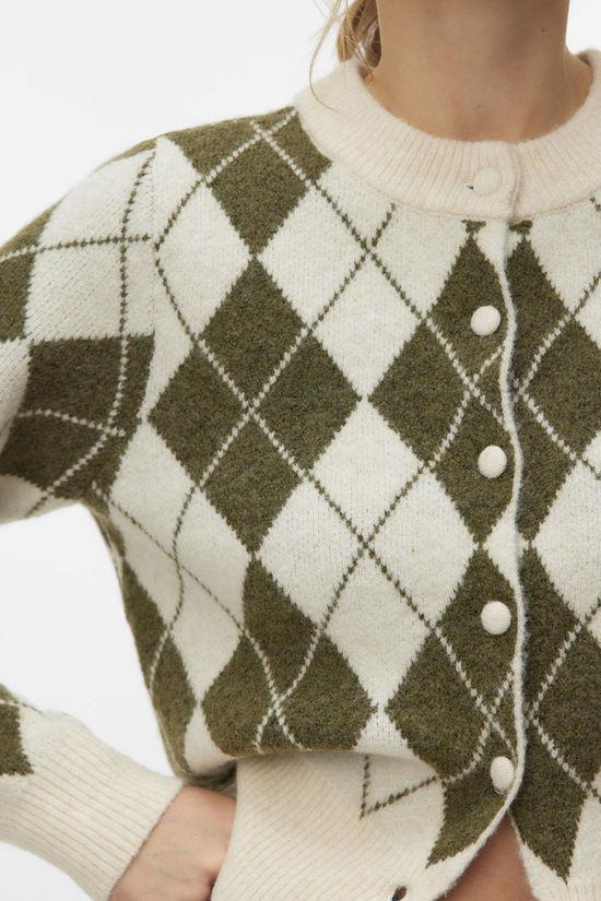 Vero Moda Pull Halo Argyle Birch Pattern:Sphagnum
