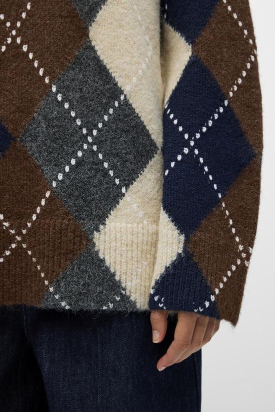 Object Pull Brenda Saggia Pull Aop Sky Captain Detail:Melange + Check