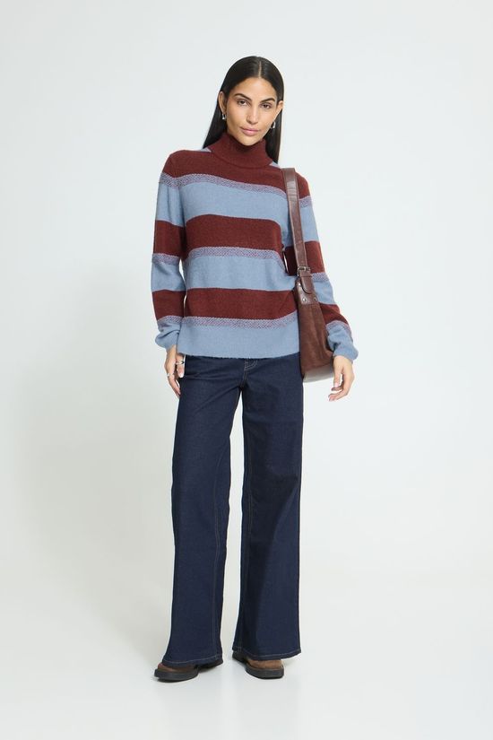 Ichi Pull Edeen4 Madder Brown Stripe