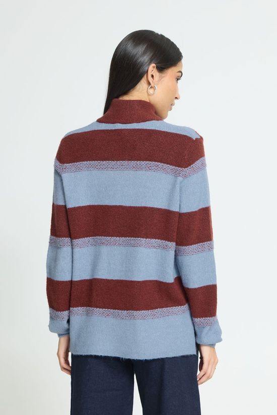 Ichi Pull Edeen4 Madder Brown Stripe