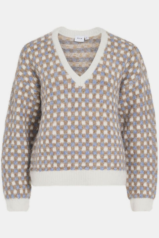 Vila Pull Aldis Cloud Dancer Checks:Nuthatch/Blue Shadow