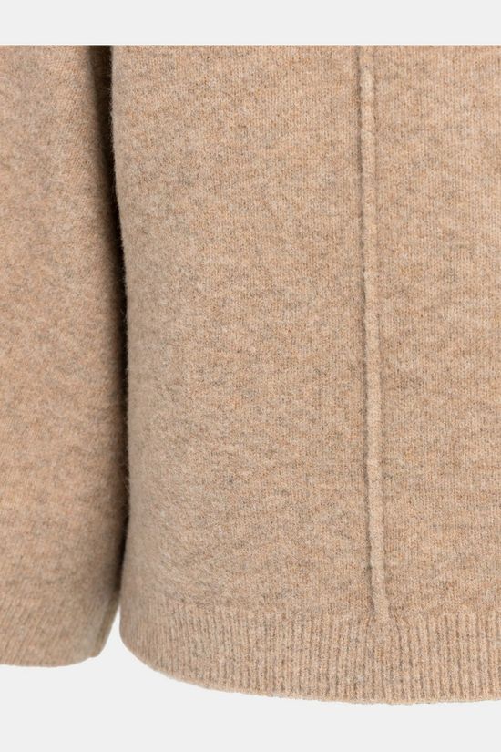 Yaya Trui High Neckline Wide Sleeve Sweater Dark Beige Melange
