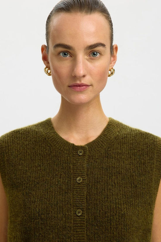Selected Cardigan Fulu Fir Green Detail:Melange