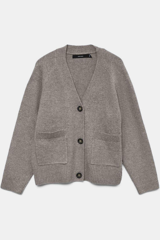 Vero Moda Cardiganm Button Moon Rock Melange