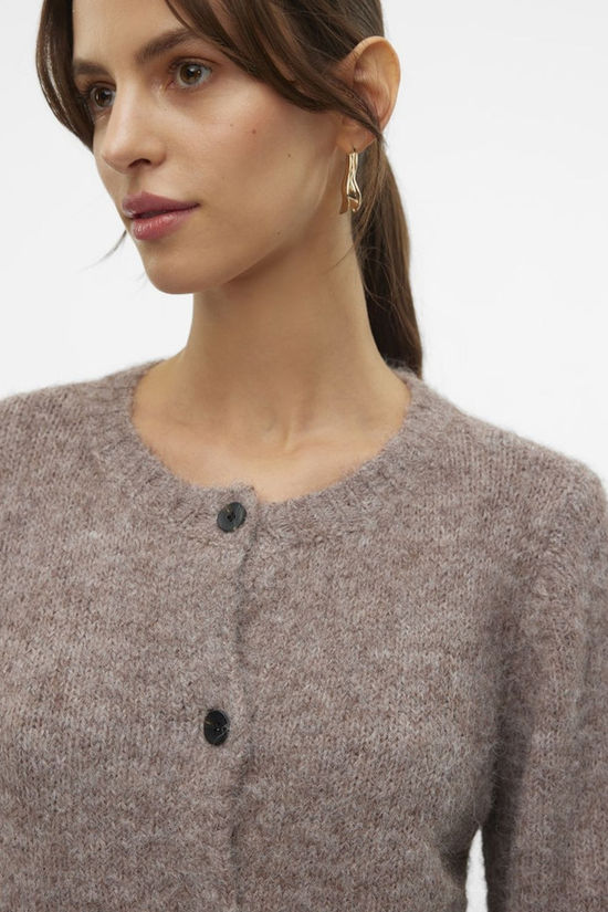 Vero Moda Cardigan Novah Button Brown Lentil Detail:Melange