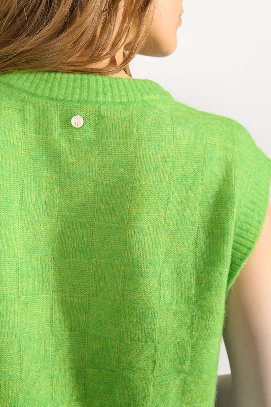 Numph Cardigan Riette Check Jasmine Green