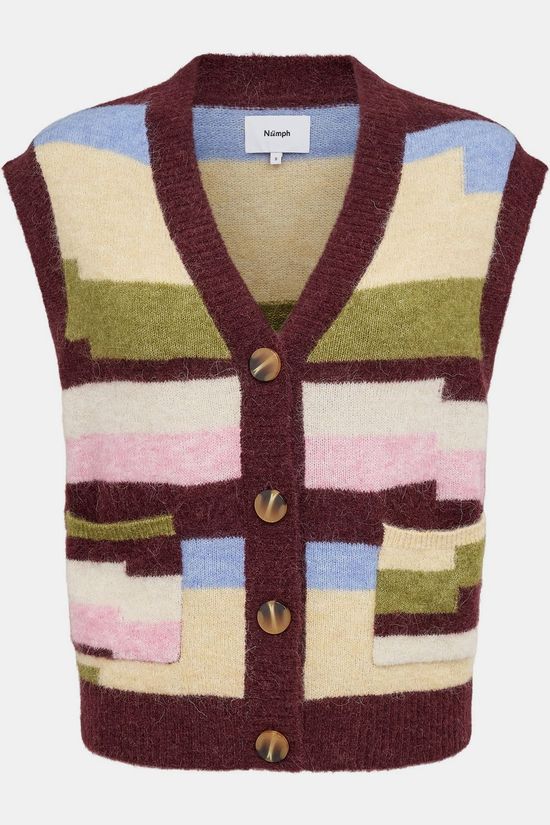 Numph Cardigan Riette Pixel Stripe Fig