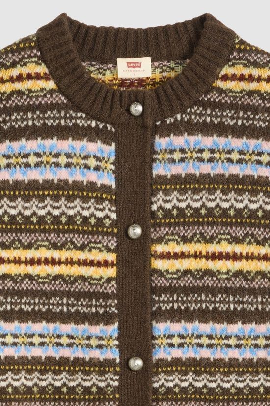 Levi's Cardigan Charlotte Crewneck Cardigan Lea Fairisle Java