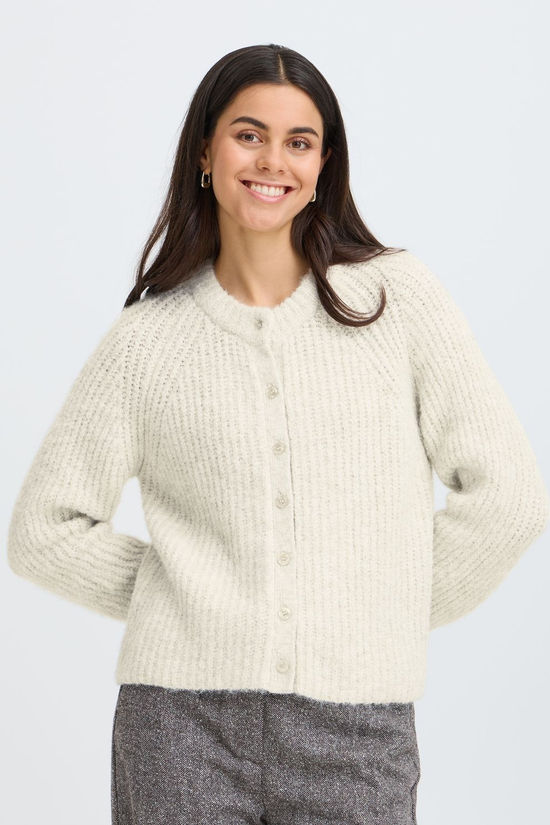 Fransa Cardi Charleen Oatmeal Melange