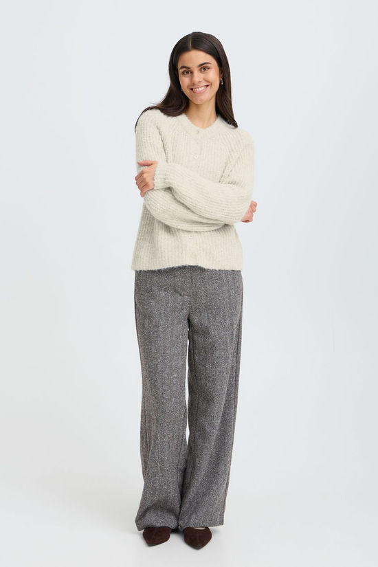 Fransa Cardi Charleen Oatmeal Melange