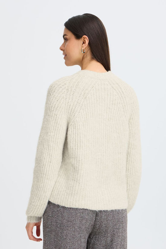Fransa Cardi Charleen Oatmeal Melange