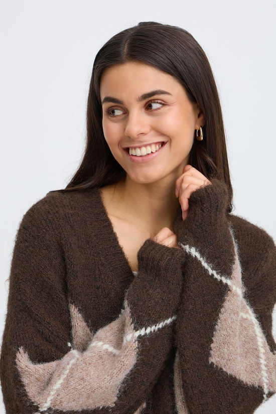 Fransa Cardi Charleen Hot Fudge Check