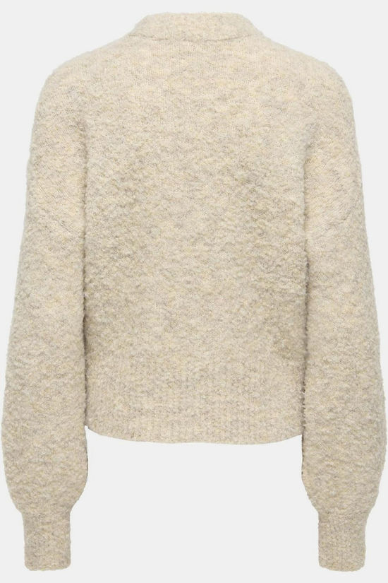 Only Cardigan Bouble Peyote Detail:Mel/Silver Pearl Zip