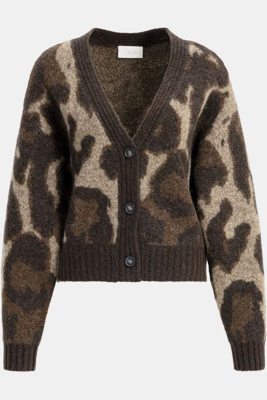 Yaya Cardigan Knitted Caridgan Batwing Sleeves Cocoa Brown Dessin