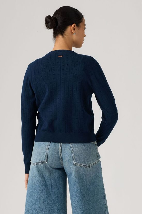 Levi's Cardigan Super Soft Crewneck Cardi Pointelle Navy Blazer