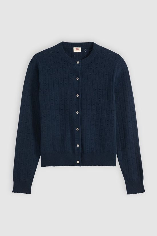 Levi's Cardigan Super Soft Crewneck Cardi Pointelle Navy Blazer