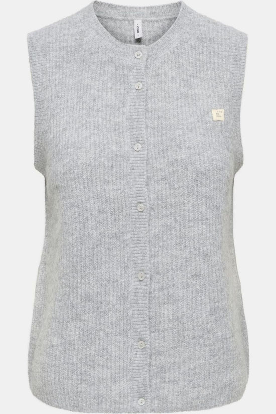 Only Cardigan Vigga Light Grey Melange Detail:Fmop Button