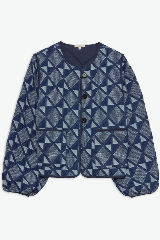 Yerse Manteau Corta Jacquard Indigo
