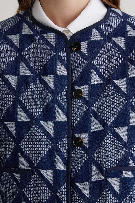 Yerse Manteau Corta Jacquard Indigo