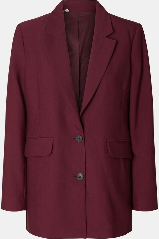 Selected Blazer Rita Relaxed Blazer Mel Tawny Port Detail:Melange
