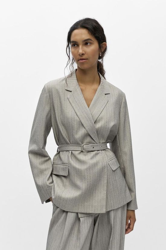 Object Blazer Nimra Double Row Light Grey Melange