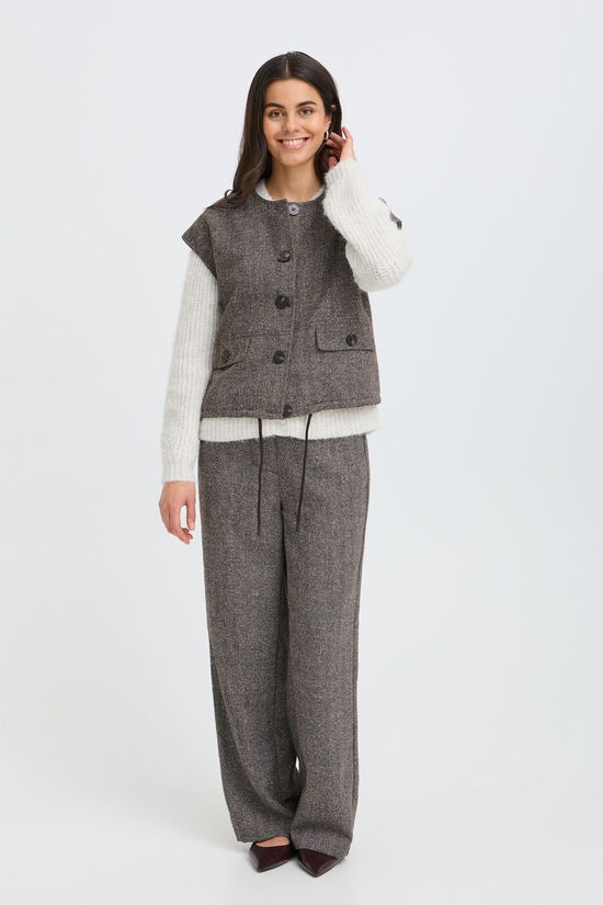 Fransa Blazer Vea Hot Fudge Herringbone
