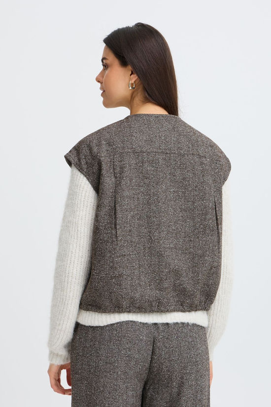Fransa Blazer Vea Hot Fudge Herringbone