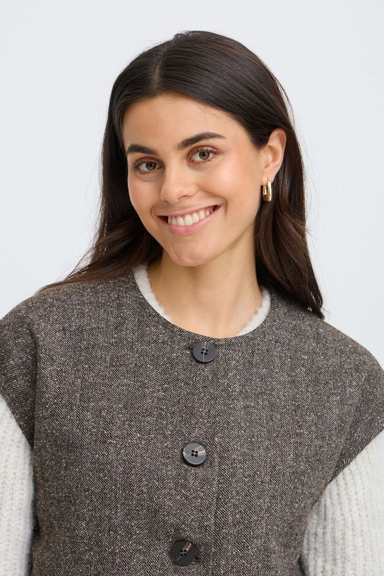 Fransa Blazer Vea Hot Fudge Herringbone