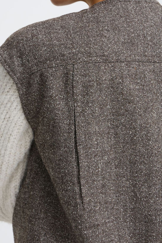 Fransa Blazer Vea Hot Fudge Herringbone