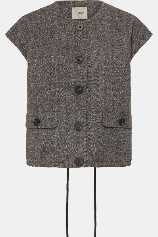 Fransa Blazer Vea Hot Fudge Herringbone