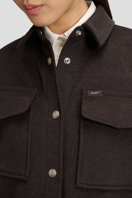 LEE Blazer Flap Pocket Shirt Chocolate Torte Chocolate Torte