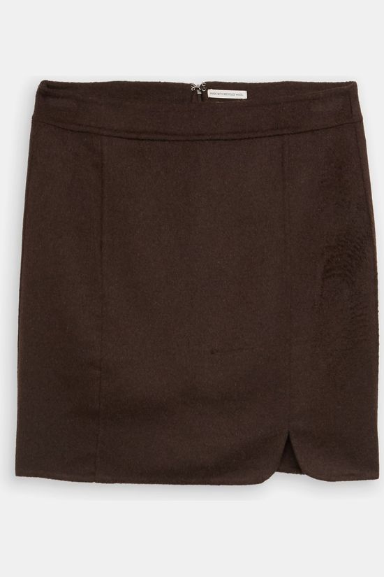 Tom Tailor Rok Skirt_Cutlines_Rounded_Hem Java Dark Brown