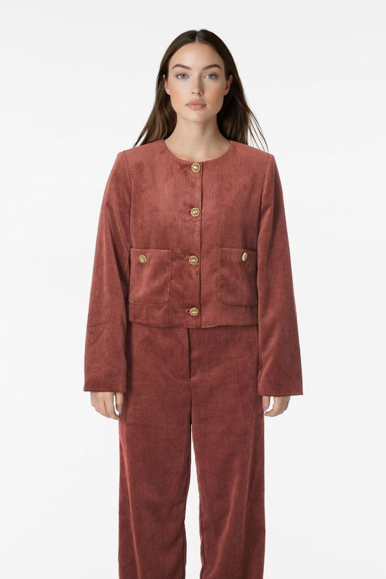 Vila Pantalon Floya Pocket Detail Sable