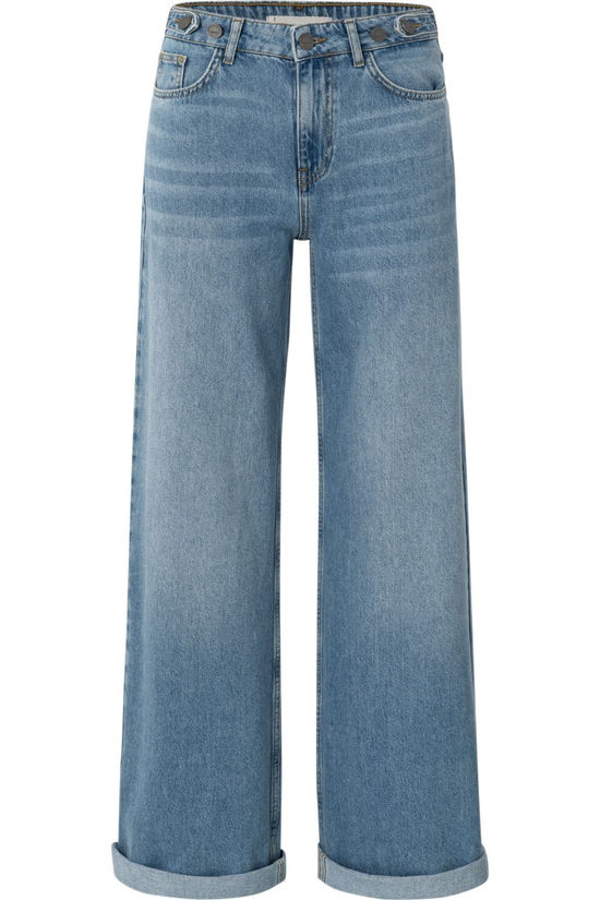 Yaya Jeans Loose Denim W. Roll-Up Blue Denim