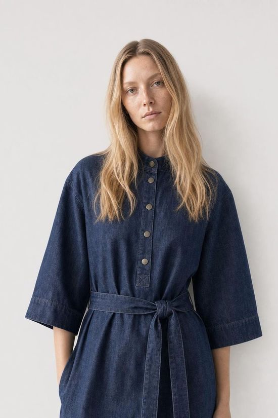 Vila Jurk Sabrina Dark Blue Denim